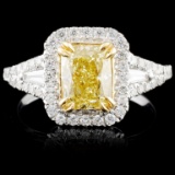 18K Gold 1.90ctw Fancy Color Diamond Ring