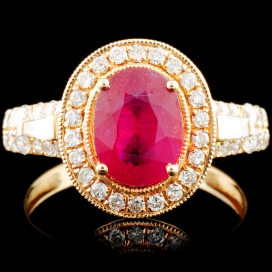 14K Gold 2.02ct Ruby & 0.73ctw Diamond Ring