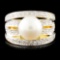 18K Gold 9.00MM Pearl & 0.26ctw Diamond Ring