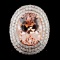 14K Rose Gold 9.97ct Morganite & 1.79ct Diamond Ri