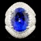 18K Gold 8.30ct Tanzanite & 2.18ctw Diamond Ring