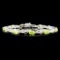 14K Gold 5.41ct Peridot & 0.32ctw Diamond Bracelet