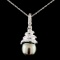 14K Gold 4MM Pearl & 0.43ctw Diamond Pendant