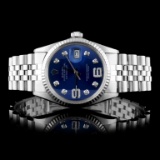 Rolex SS DateJust 36MM Diamond Wristwatch