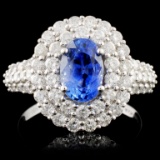 18K White Gold 1.90ct Sapphire & 1.33ct Diamond Ri