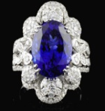 18K Gold 8.23ct Tanzanite & 1.43ct Diamond Ring