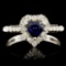 18K Gold 0.67ct Sapphire & 0.34ctw Diamond Ring