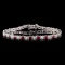 14K White Gold 3.75ct Ruby & 0.85ct Diamond Bracel