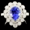 18K Gold 1.95ct Tanzanite & 0.87ctw Diamond Ring