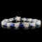 14K Gold 14.05ct Sapphire & 1.74ctw Diamond Bracel