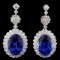 18K Gold 9.03ct Tanzanite & 2.27ct Diamond Earring