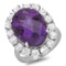 14K Gold 10ct Amethyst & 2.00ct Diamond Ring