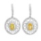 14K Gold 2.00 Yellow Sapphire & 0.80ct Diamond Ear