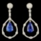 18K Gold 6.53ct Sapphire & 1.79ctw Diamond Earring