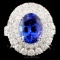 18K Gold 4.02ct Tanzanite & 2.57ctw Diamond Ring