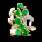 14K Gold 1.75ct Emerald & 0.12ctw Diamond Ring