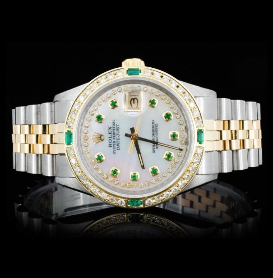 Rolex YG/SS DateJust Diamond 36mm Watch