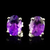 14K Gold 2.00ct Amethyst Earrings