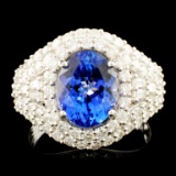 18K Gold 2.81ct Tanzanite & 1.65ctw Diamond Ring