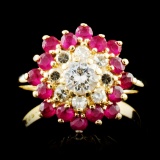 14K Gold 0.49ctw Ruby & 0.61ctw Diamond Ring