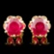 14K Gold 4.41ctw Ruby Earrings