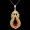 14K Gold 14.50ct Citrine & 1.67ctw Diamond Pendant