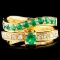 18K Gold 0.73ctw Emerald & 0.20ctw Diamond Ring