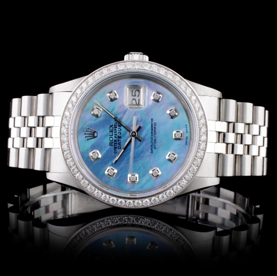 Rolex SS DateJust Diamond 36mm Wristwatch