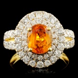 18K Gold 1.87ct Sapphire & 1.16ctw Diamond Ring