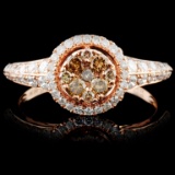 14K Rose Gold 0.74ctw Fancy Color Diamond Ring