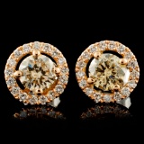 18K Gold 1.58ctw Diamond Earrings