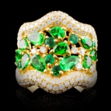 18K Gold 0.45ct Emerald & 1.62ctw Diamond Ring