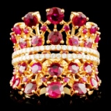 18K Rose Gold 4.67ct Ruby and 0.45ctw Diamond Ring