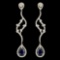 14K Gold 2.52ct Sapphire & 1.10ctw Diamond Earring