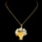 18K Gold Enamel Pendant