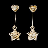 14K Gold 0.06ctw Diamond Earrings