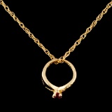 14K Gold 0.06ctw Ruby Pendant