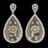 18K Gold 4.16ctw Diamond Earrings