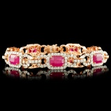 14K Gold 8.95ct Ruby & 2.71ctw Diamond Bracelet