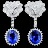 18K Gold 8.77ct Tanzanite & 2.40ct Diamond Earring