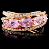 18K Rose Gold 1.88ct Sapphire & 0.29ct Diamond Rin