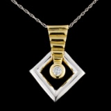 14K TT Gold 0.21ct Diamond Pendant