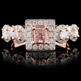 18K Rose Gold 0.95ctw Fancy Color Diamond Ring