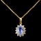 18K Gold 1.21ct Tanzanite & 0.21ctw Diamond Pendan