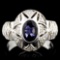 14K Gold 0.73ct Sapphire & 0.26ctw Diamond Ring