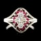 14K Gold 0.56ct Ruby & 0.21ctw Diamond Ring