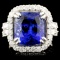 18K Gold 7.21ct Tanzanite & 1.35ctw Diamond Ring