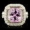 18K Gold 8.23ct Kunzite & 1.35ctw Diamond Ring