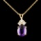 14K Gold 3.00ct Amethyst & 0.26ctw Diamond Pendant