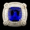 18K Gold 9.30ct Tanzanite & 3.13ctw Diamond Ring